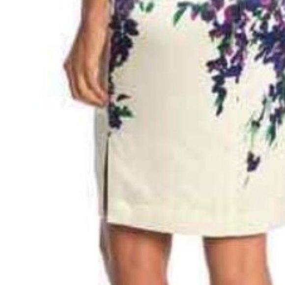 ST. JOHN Budding Floral Silk Charmeuse Sheath Marked down By $140 - Picture 12 of 12